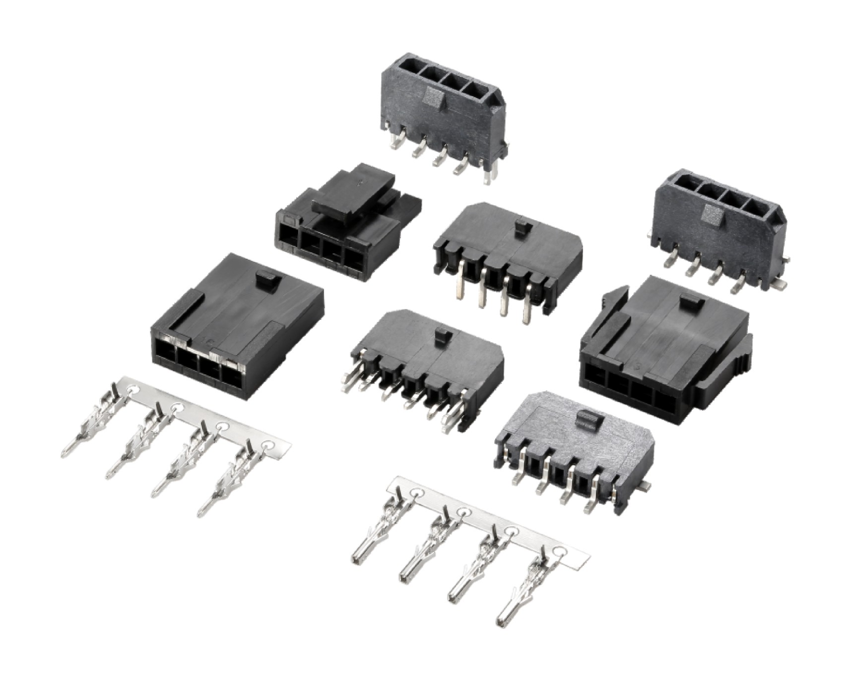 3.00MM MX5.0單排黑色膠殼針座端子